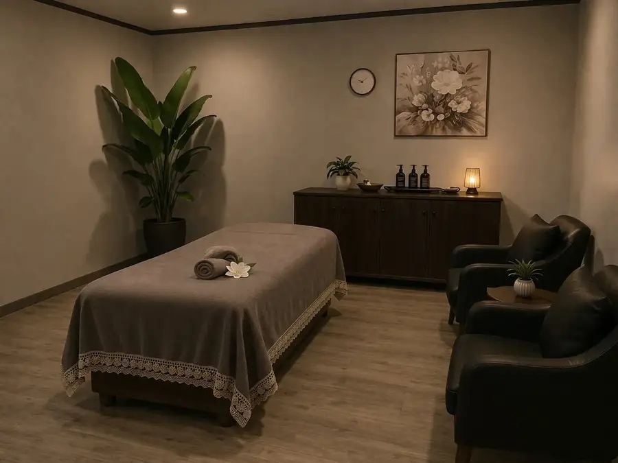 Private massage room with seating and soft lighting at Diamond Spa Massage in San Diego CA