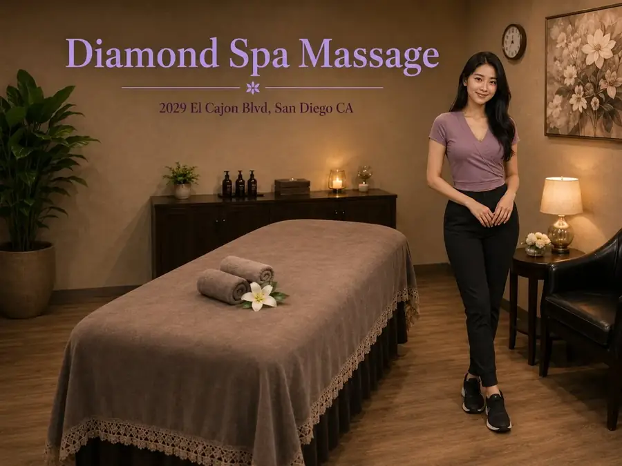 Friendly massage therapist ready to welcome guests at Diamond Spa Massage in San Diego CA