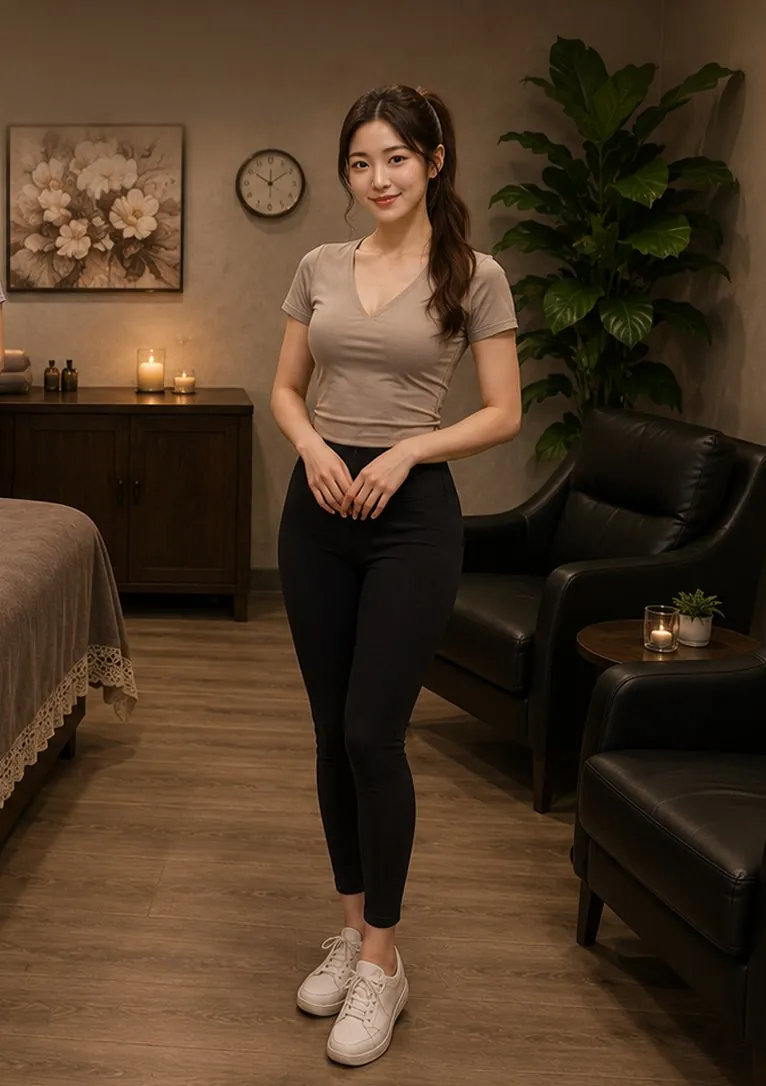 Welcoming massage therapist in a quiet room at Diamond Spa Massage in San Diego CA