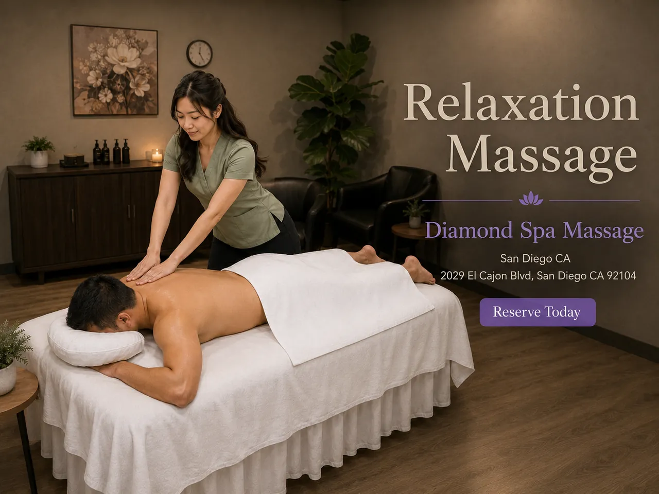Relaxation Massage in San Diego, CA at Diamond Spa Massage
